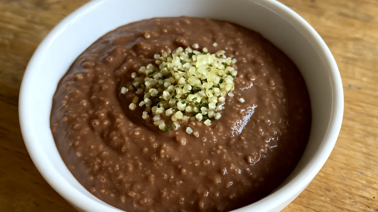 Amaranth-Quinoa-Pudding mit Kakao und Hanfsamen"