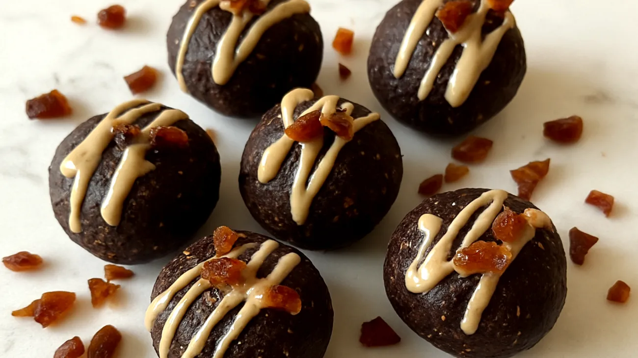 Ashwagandha-Kakao-Energiekugeln mit Tahini und Datteln"
