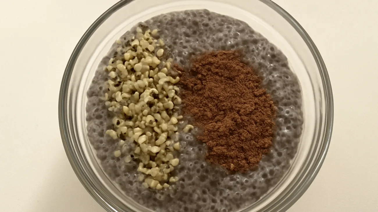 Chia-Pudding mit Hanfsamen und Kakao"