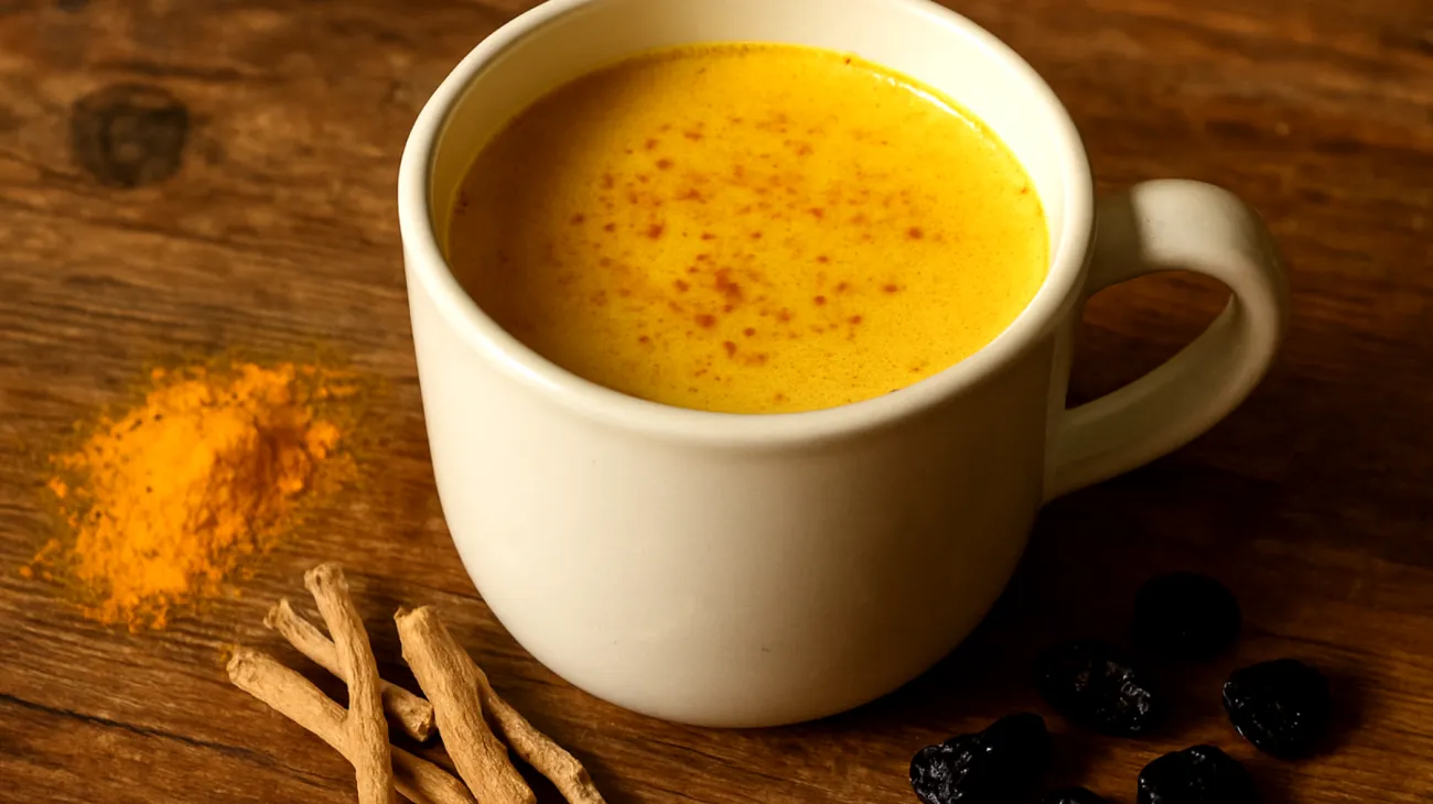 Goldene Milch mit Ashwagandha und Sauerkirschen"
