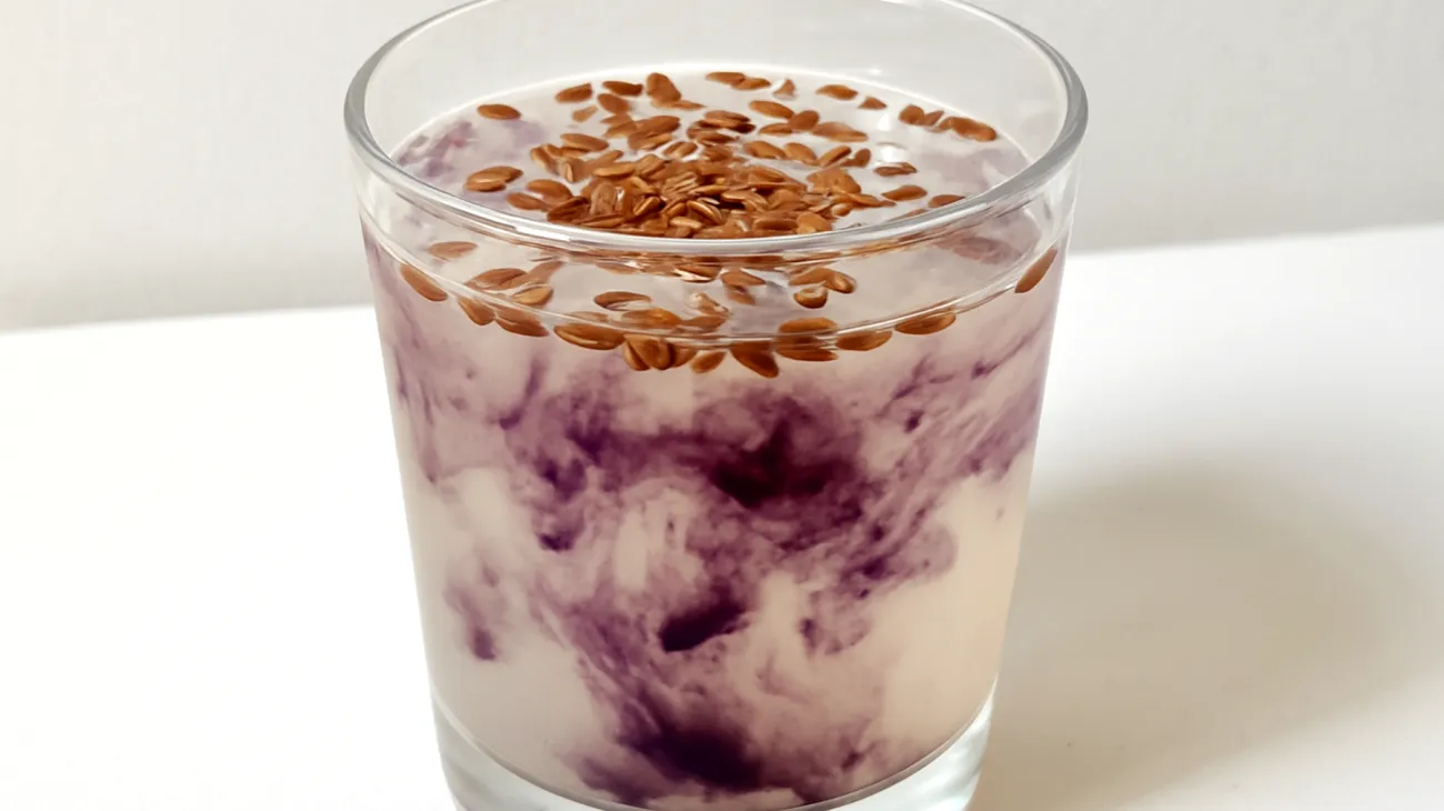 Kefir-Wasserkristalle mit Feigensaft und Leinsamen"