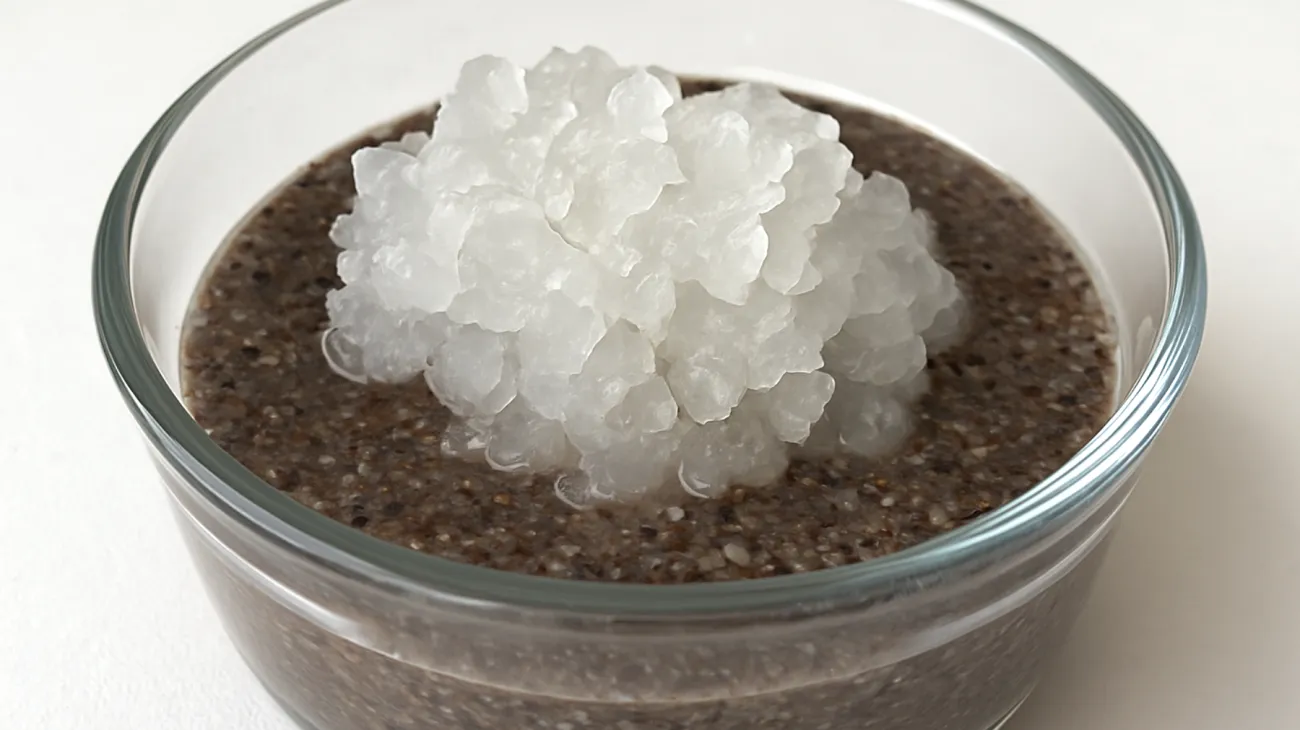 Kefir-Wasserkristalle mit Leinsamen-Chia-Pudding"