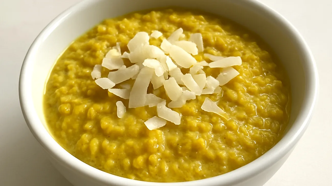 Quinoa-Pudding mit Kurkuma und Kokosmilch"